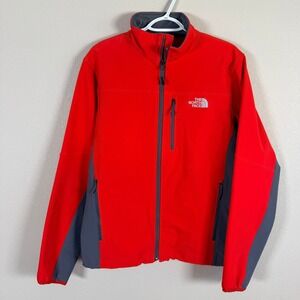 The North Face Apex Bionic Softshell Jacket Mens M Red Grey Full Zip Coat